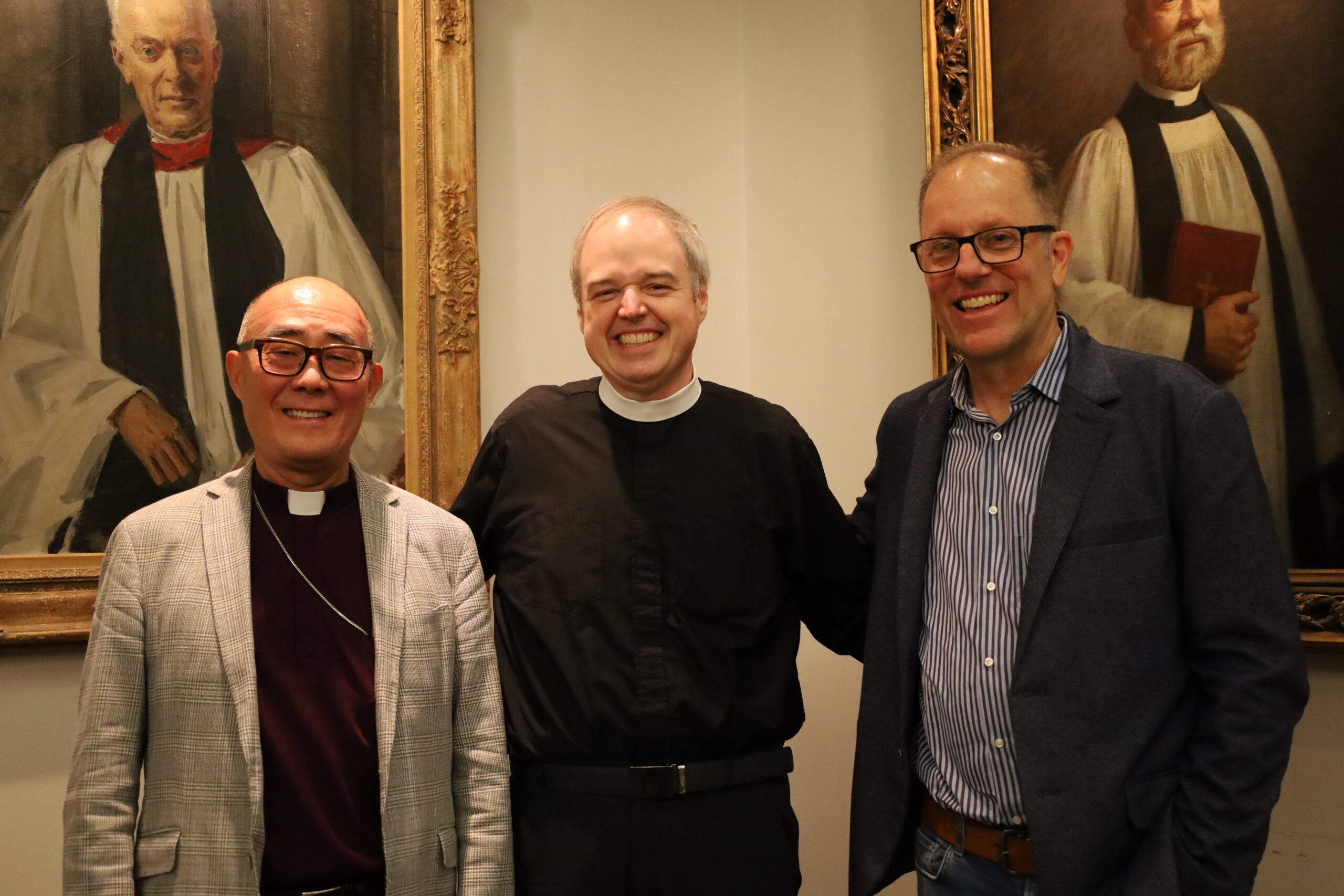 Solace founder Scott Lyon with Presiding Bishop Sean Rowe and Bishop Allen Shin